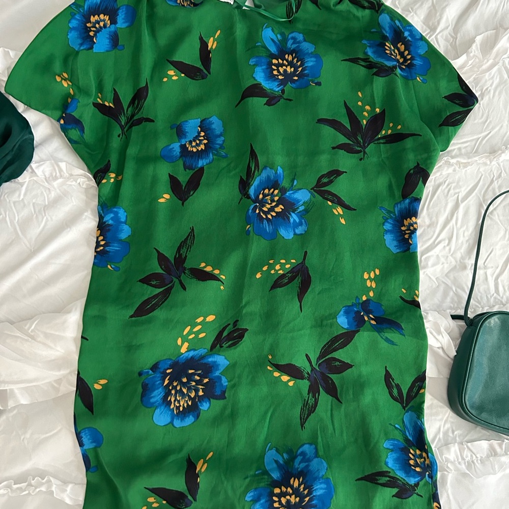 Mango Green and Blue Floral dress